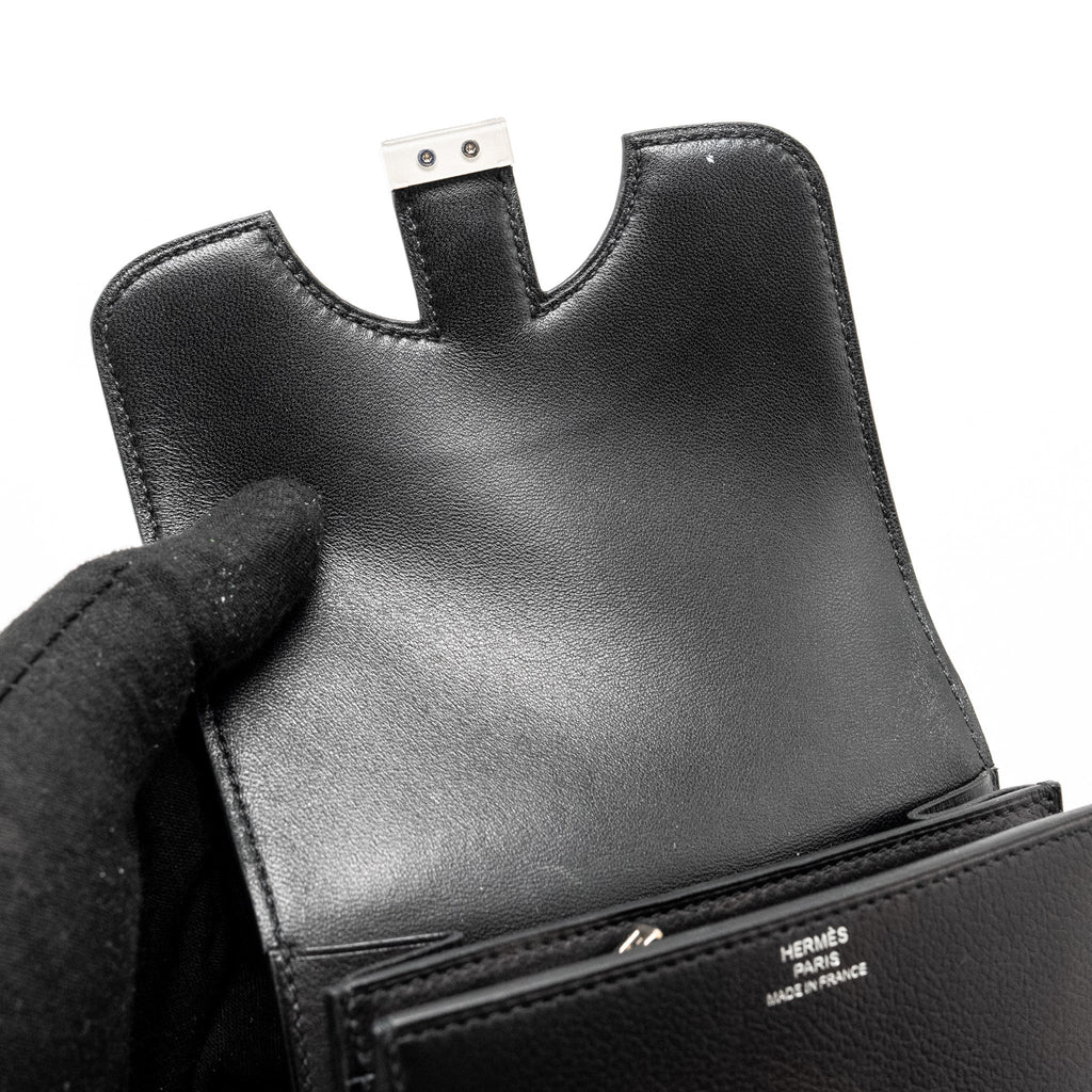 HERMES 2002 WALLET EVERCOLOR BLACK SHW