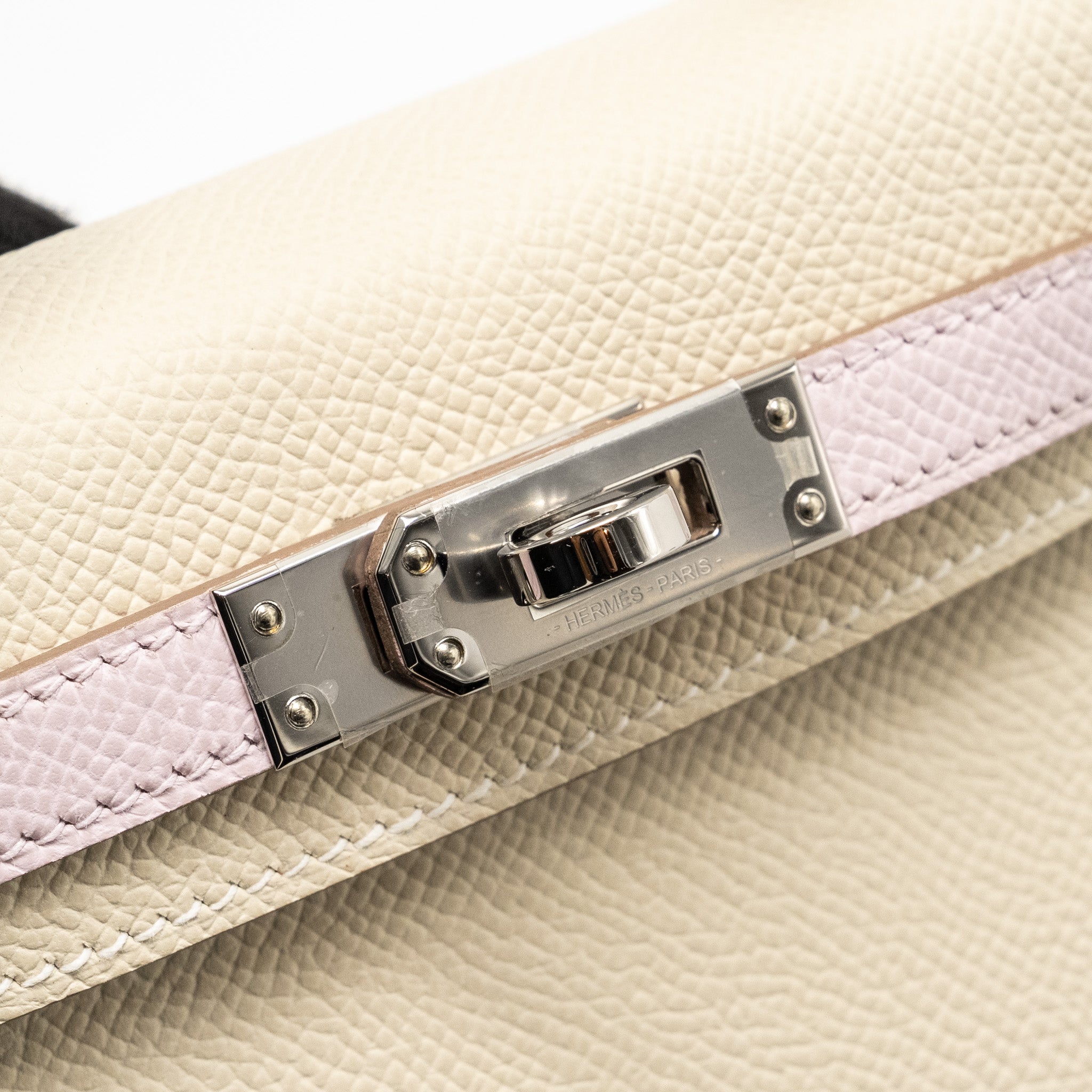 HERMES MINI KELLY II EPSOM CRAIE/MAUVE PALE/GOLD SHW