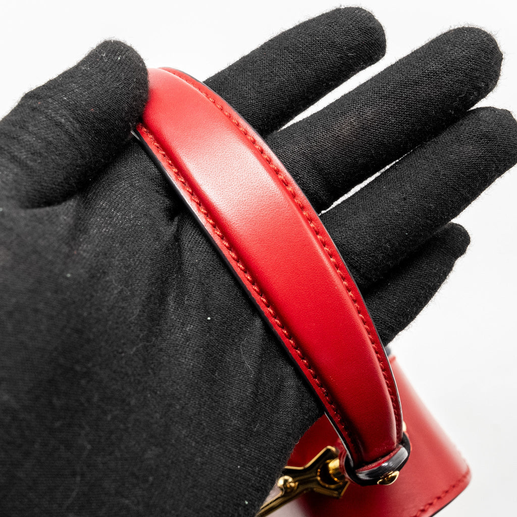 GUCCI TOP HANDLE MINI SYLVIE CALFSKIN RED GHW