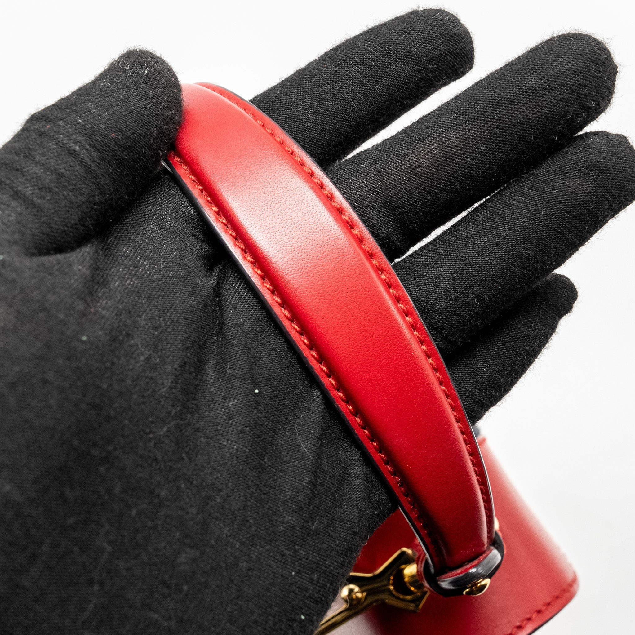 GUCCI TOP HANDLE MINI SYLVIE CALFSKIN RED GHW