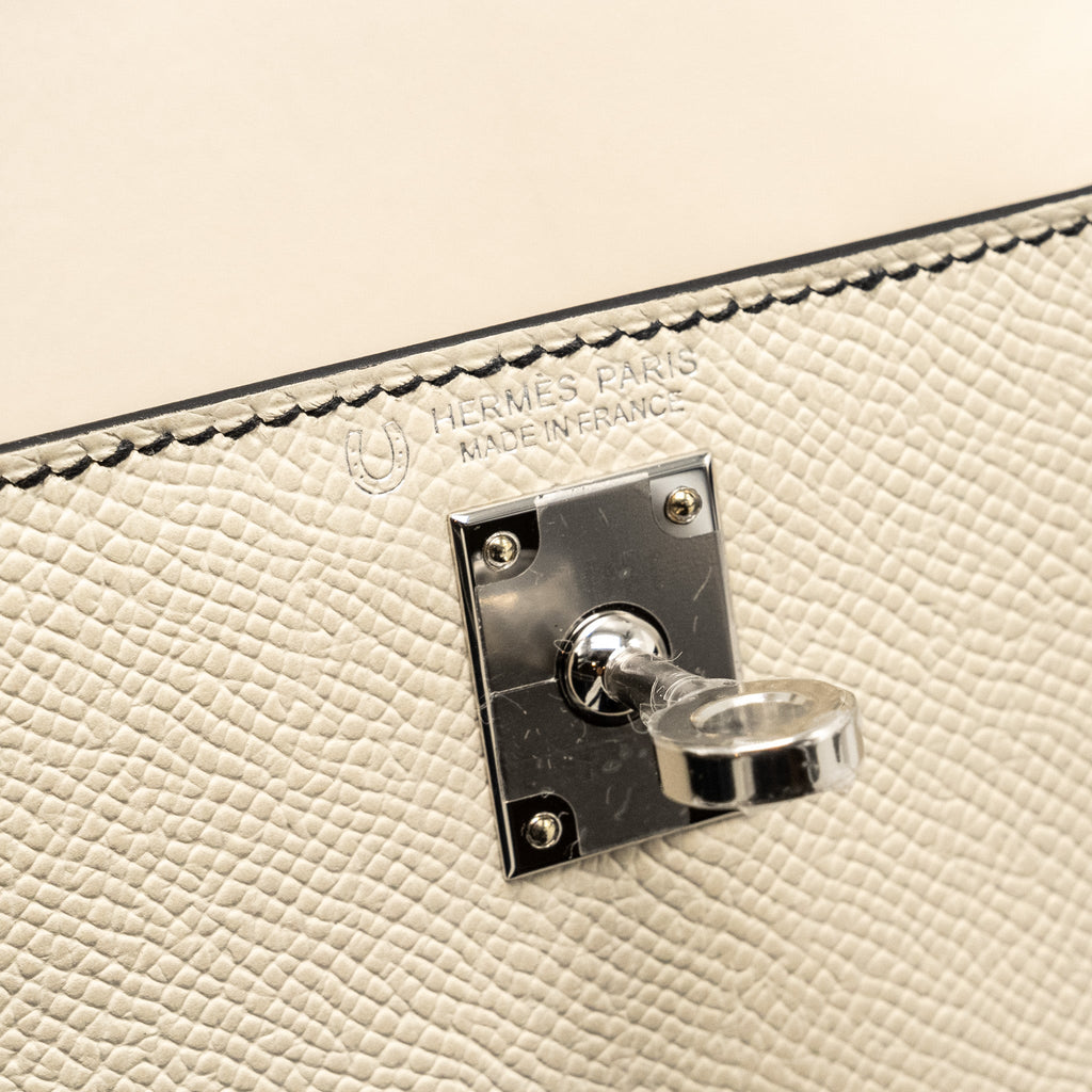 HERMES MINI KELLY II SPECIAL ORDER EPSOM NATA/BLACK SHW
