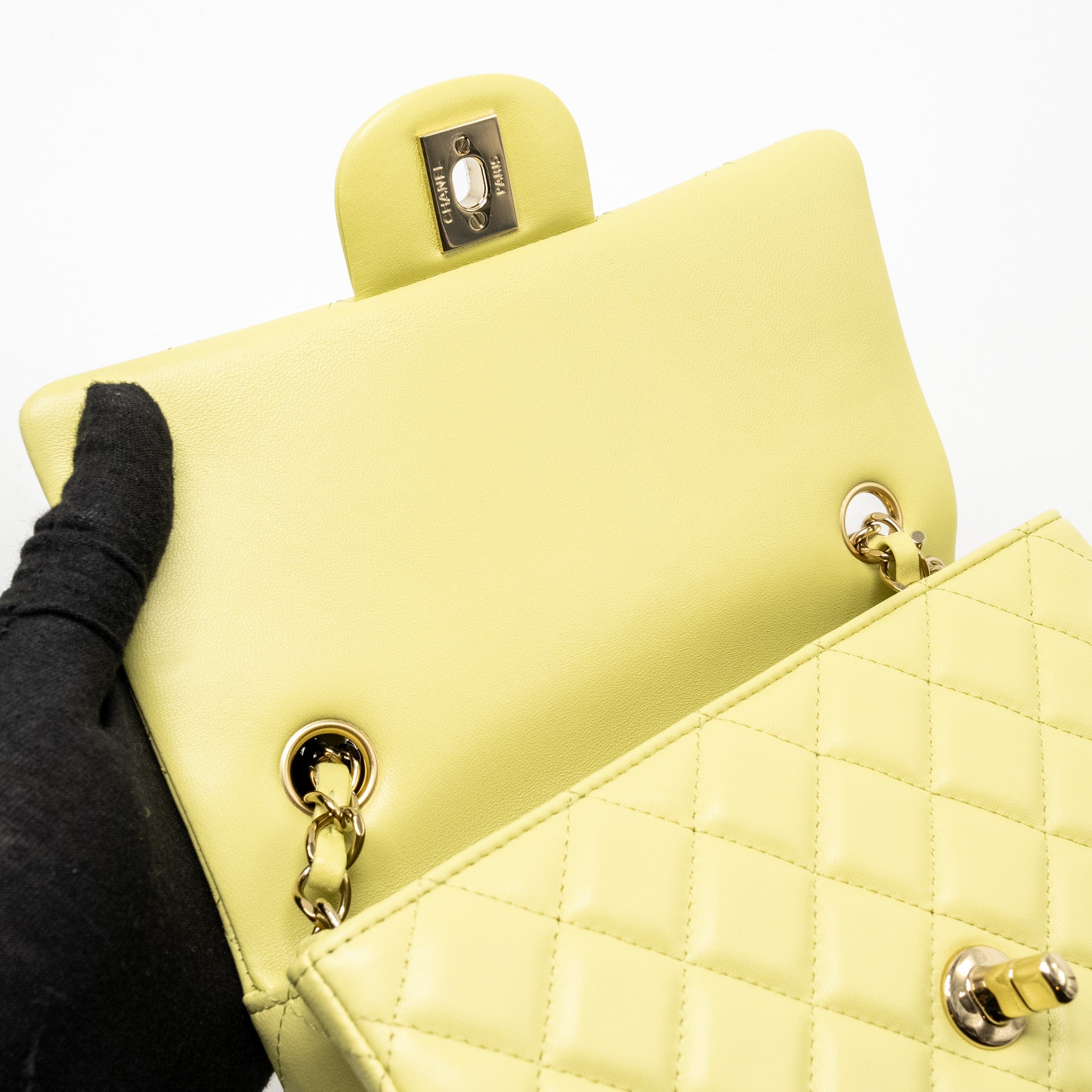 CHANEL MINI RECTANGULAR FLAP BAG LAMBSKIN PISTACHIO LGHW (MICROCHIP)