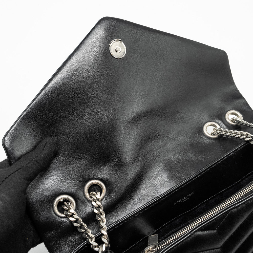 SAINT LAURENT /YSL MEDIUM LOU LOU BAG CALFSKIN BLACK RUTHENIUM HARDWARE