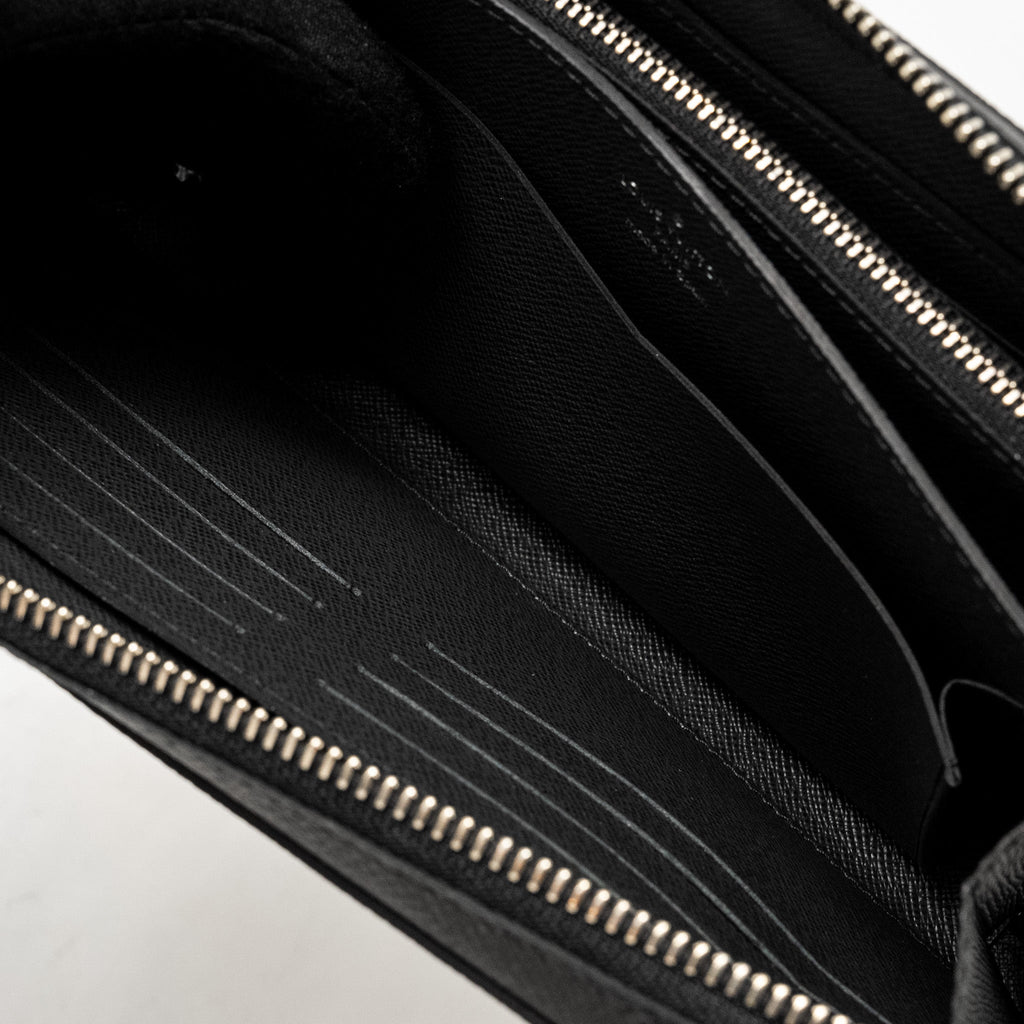 LOUIS VUITTON ZIPPY XL TAIGA ARDOISE LONG WALLET BLACK SHW