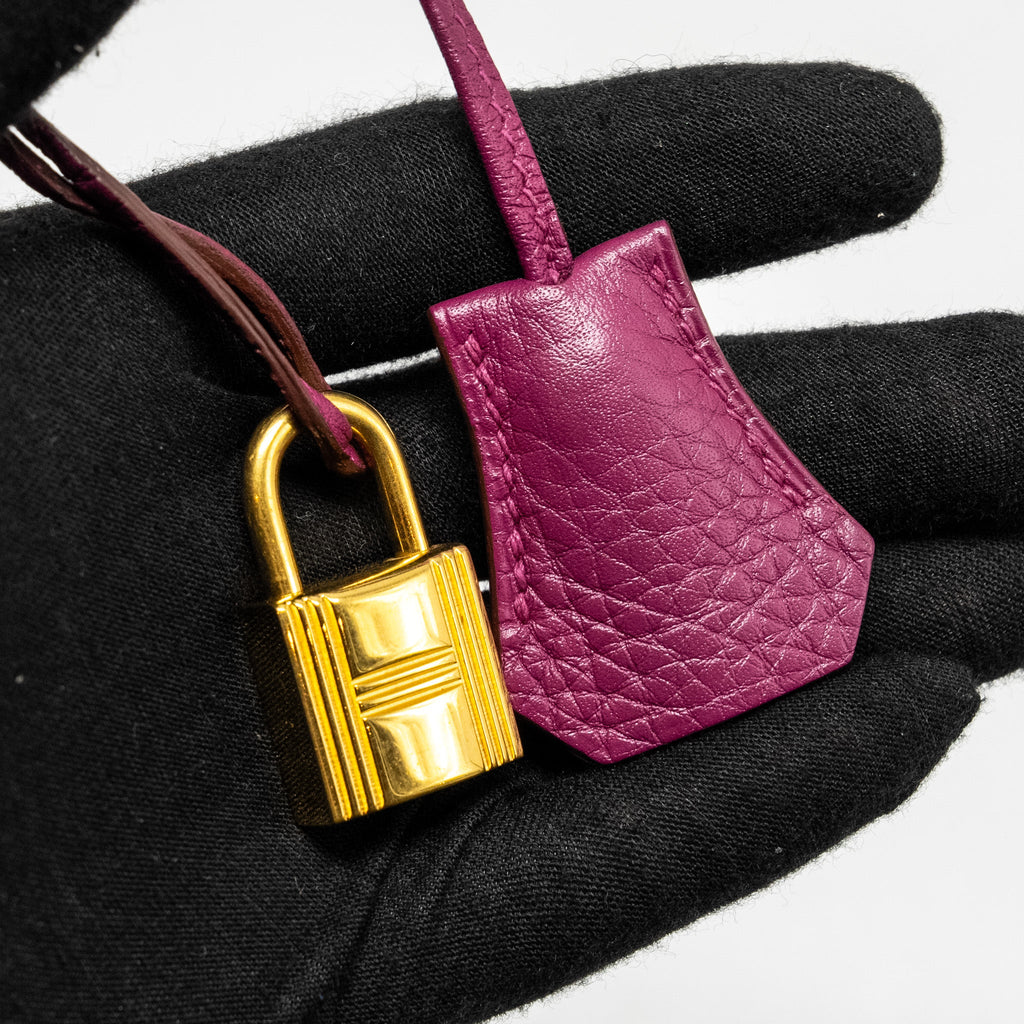 HERMES KELLY 32 CLEMENCE PURPLE TOSCA GHW