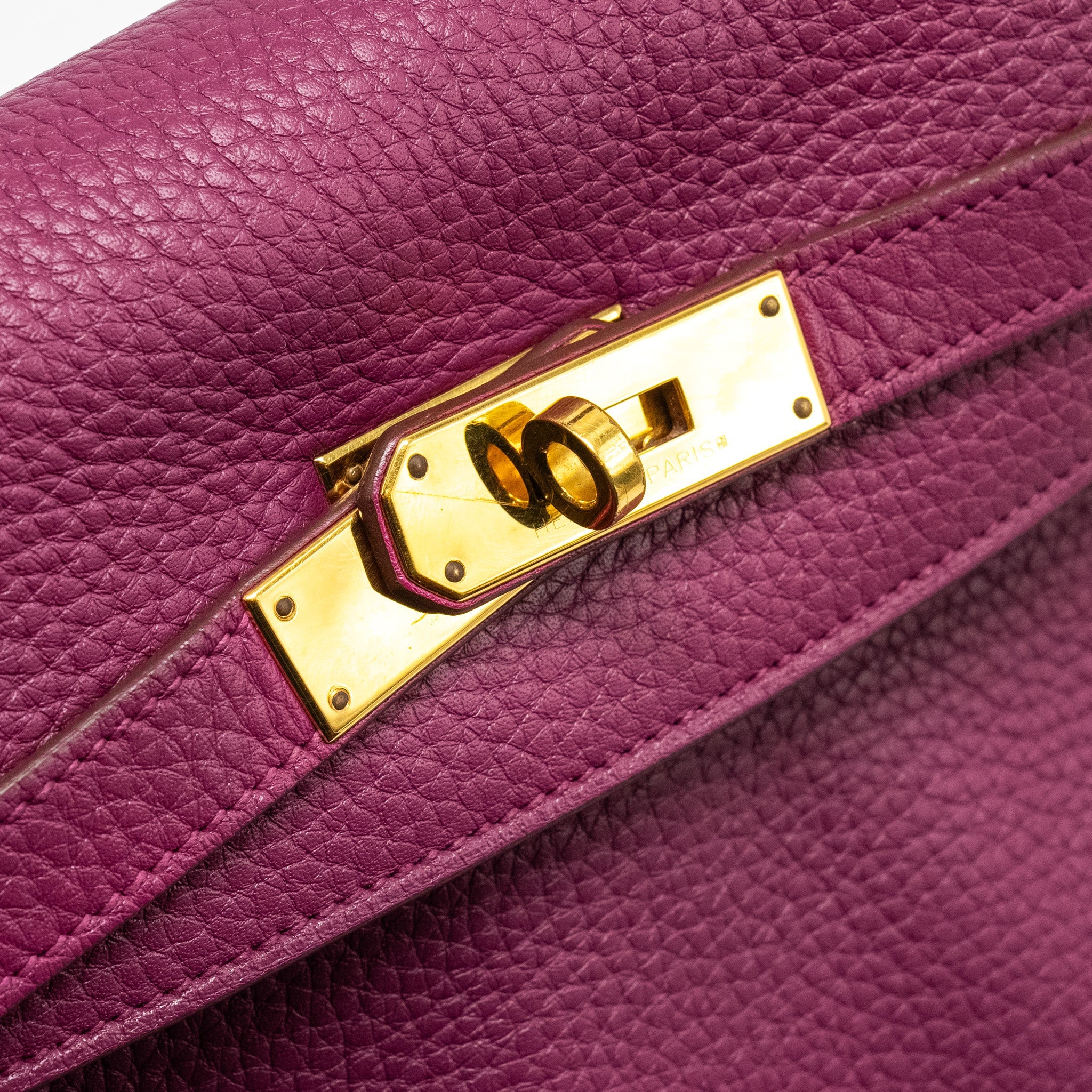 HERMES KELLY 32 CLEMENCE PURPLE TOSCA GHW