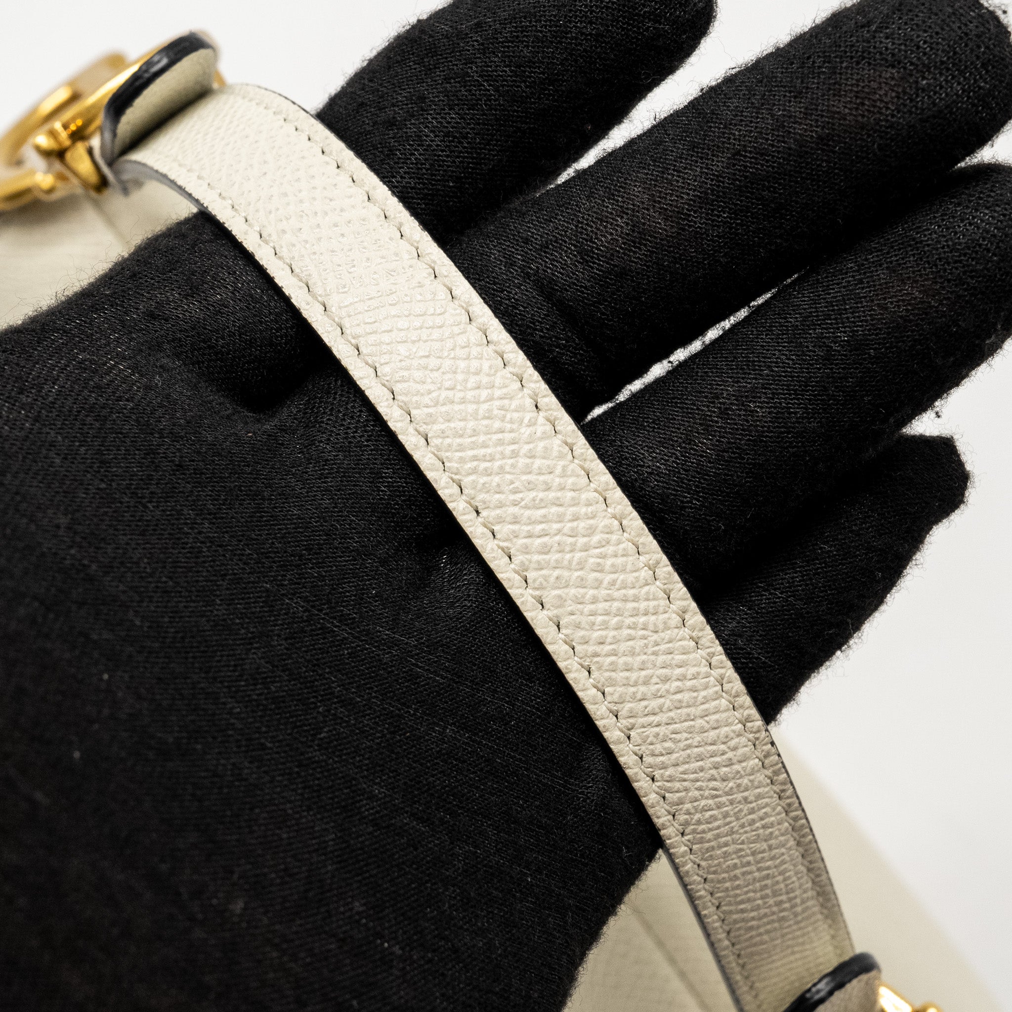 DIOR MINI SADDLE BAG CALFSKIN WHITE GHW