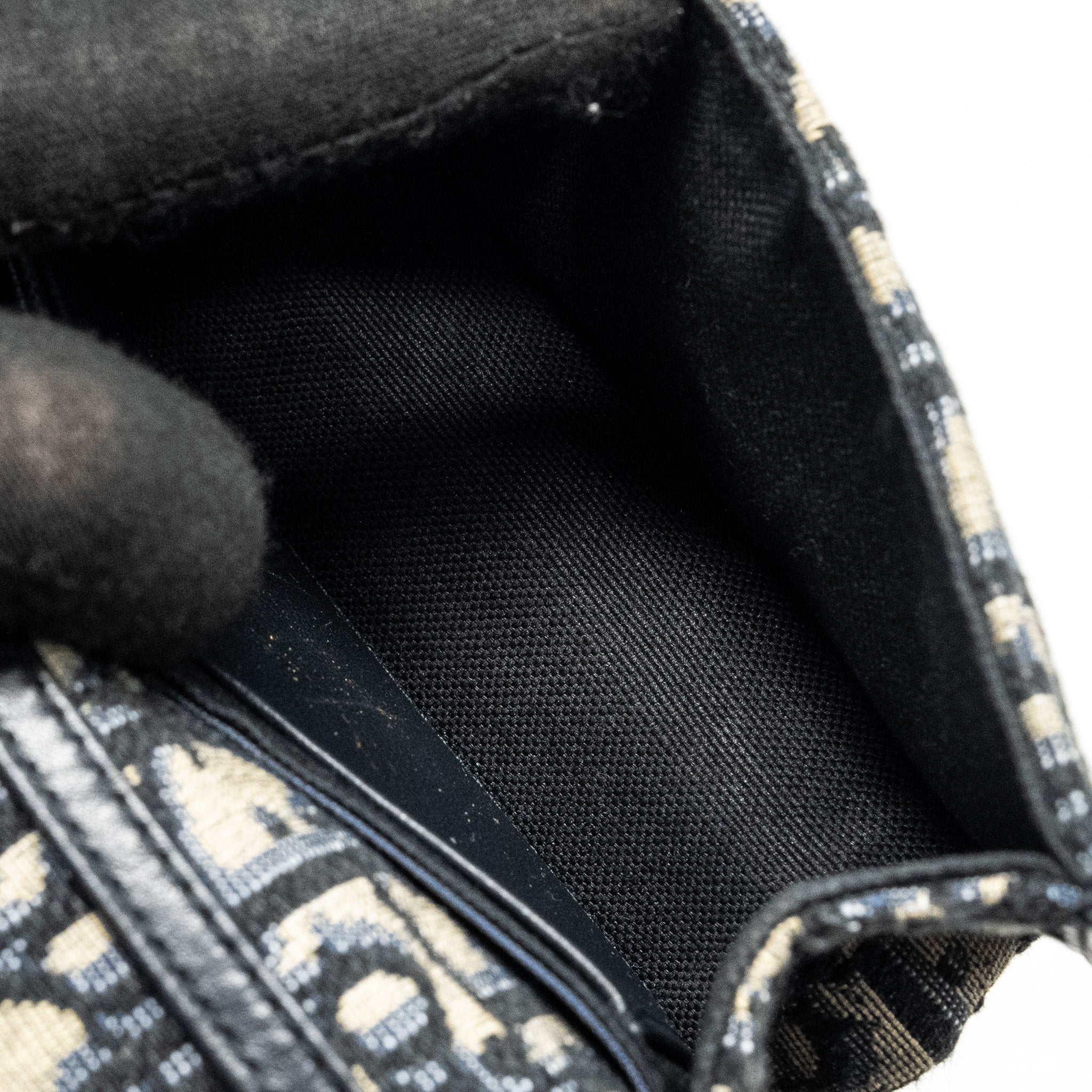 DIOR 30 MONTAIGNE NANO POUCH WITH CHAIN BLUE OBLIQUE JACQUARD GHW