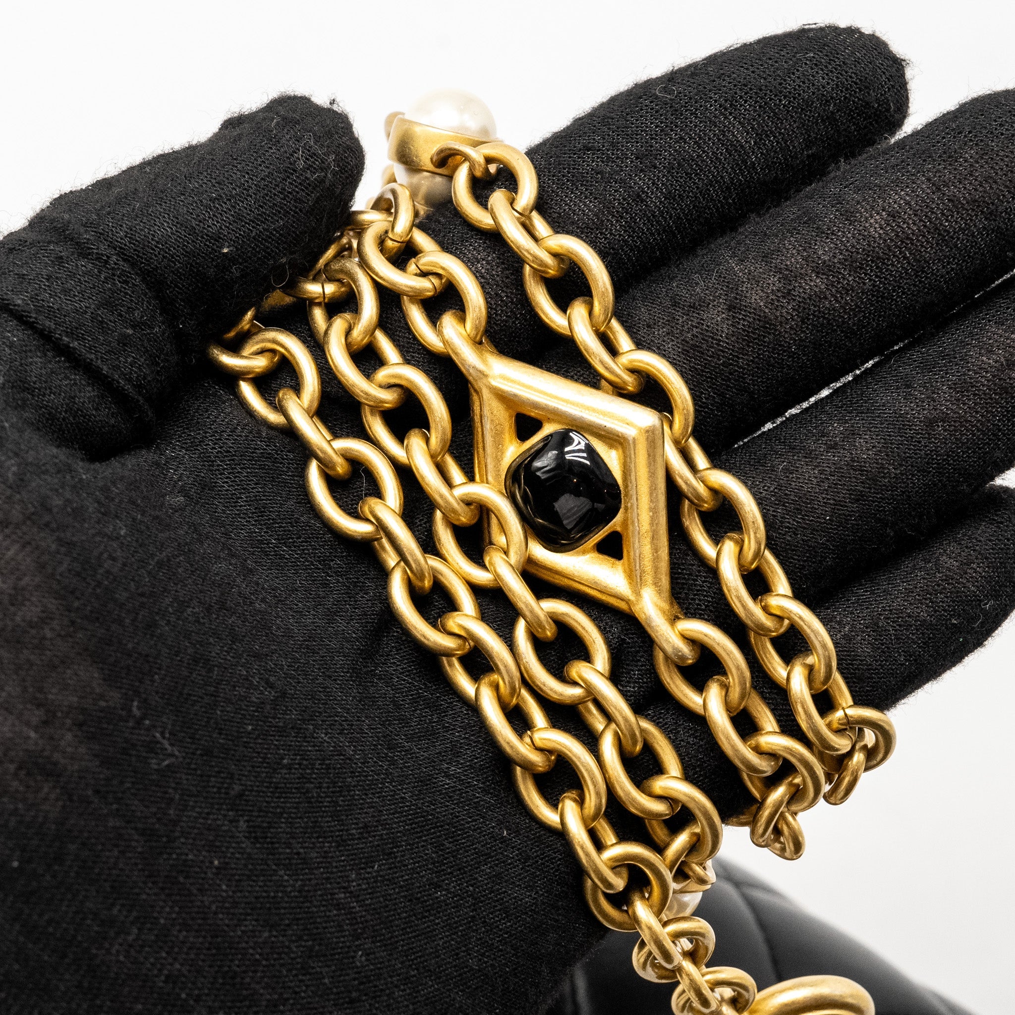 CHANEL QUILTED FLAP BAG WITH HEART CHARM CHAIN LAMBSKIN BLACK GHW (MICROCHIP)