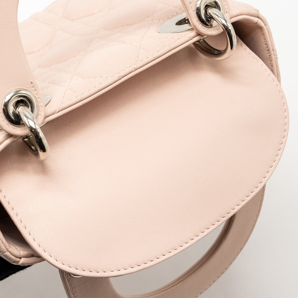 DIOR MINI LADY DIOR CRYSTAL STRAP LIMITED EDITION LAMBSKIN LIGHT PINK SHW