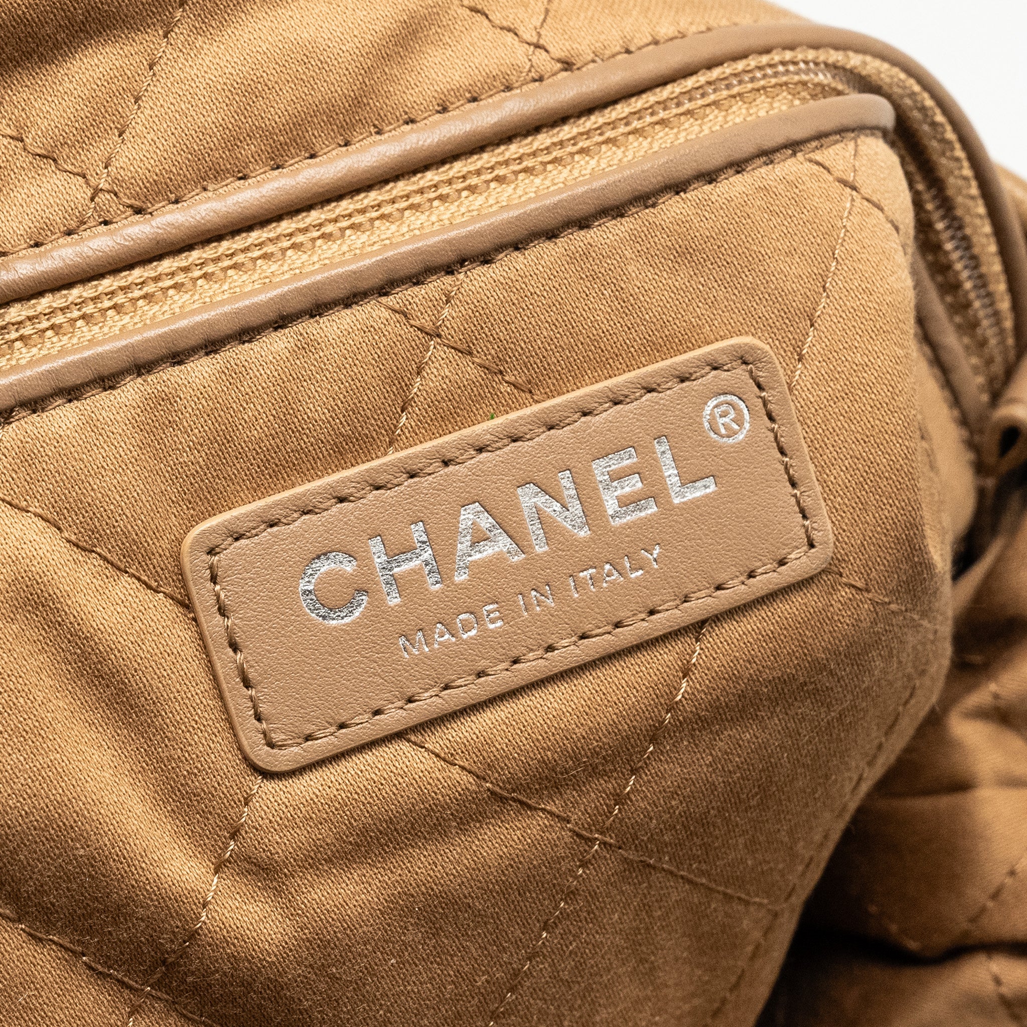 CHANEL 22K SMALL 22 BAG CALFSKIN DARK BEIGE SHW (MICROCHIP)
