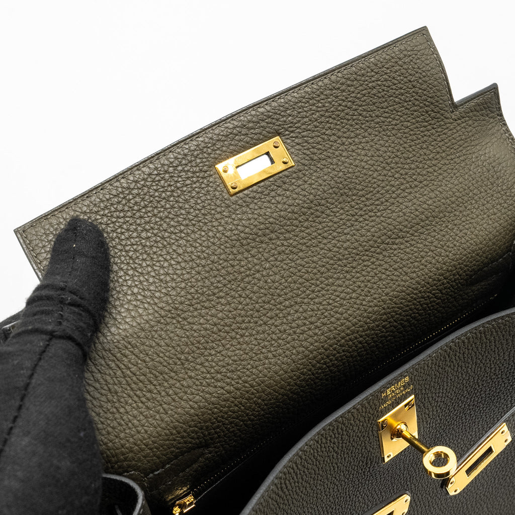 HERMES KELLY 25 TOGO C6 VERT DE GRIS GHW