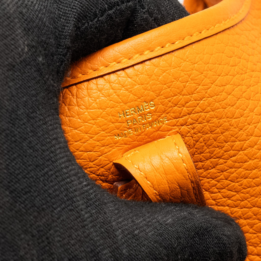 HERMES MINI EVELYNE CLEMENCE ORANGE GHW