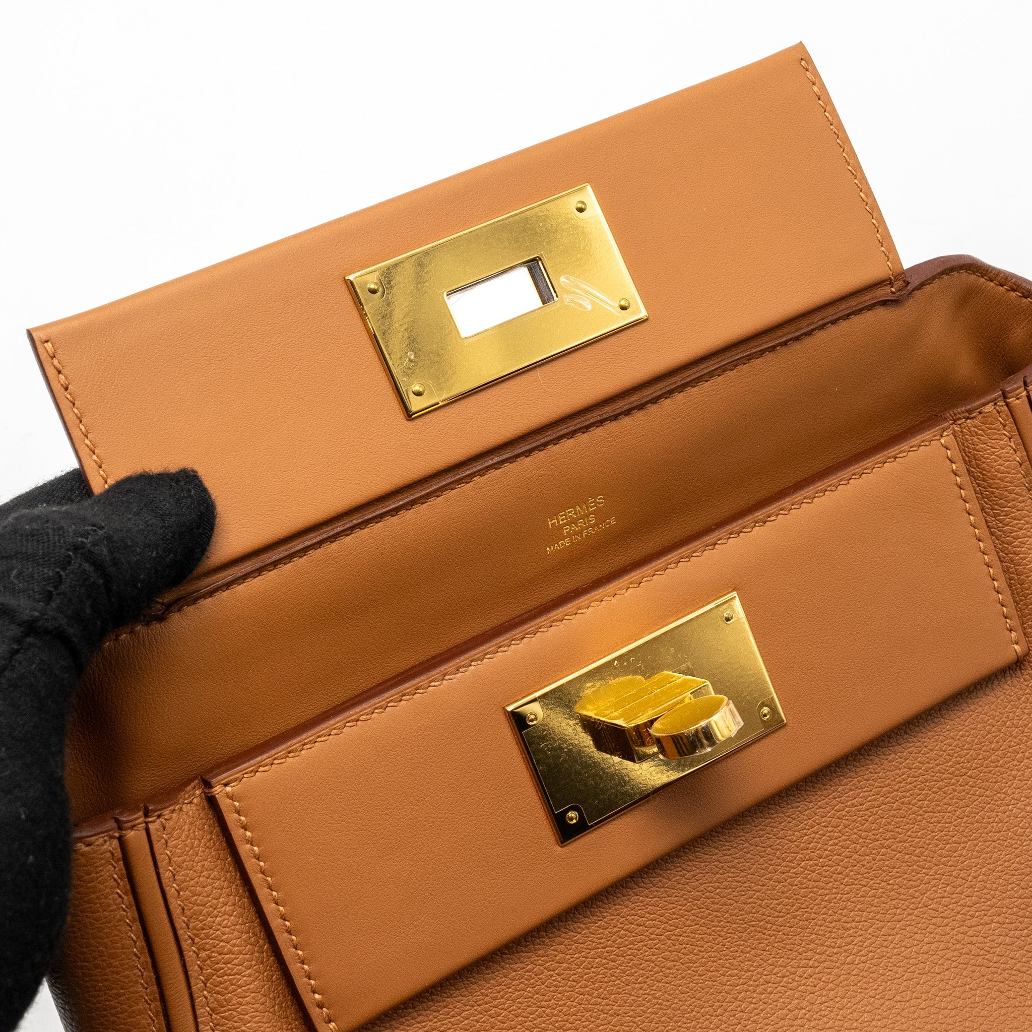 HERMES MINI 24/24 2424-21 BAG EVERCOLOR/SWIFT GOLD GHW