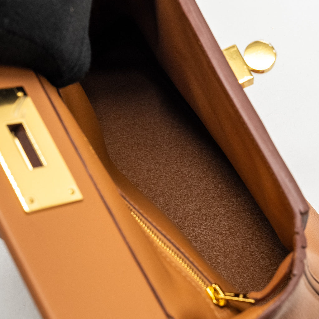 HERMES MINI 24/24 2424-21 BAG EVERCOLOR/SWIFT GOLD GHW