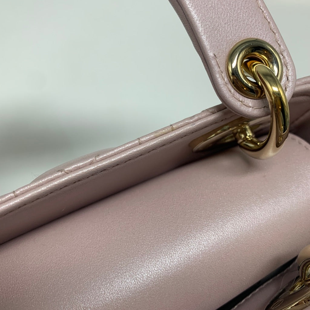 CHRISTIAN DIOR MINI DIOR LAMBSKIN PINK GHW