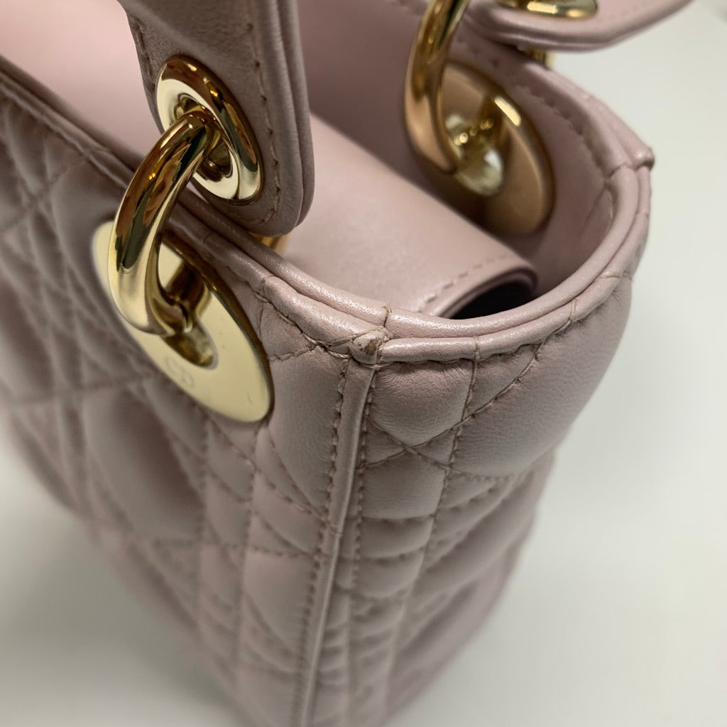 CHRISTIAN DIOR MINI DIOR LAMBSKIN PINK GHW