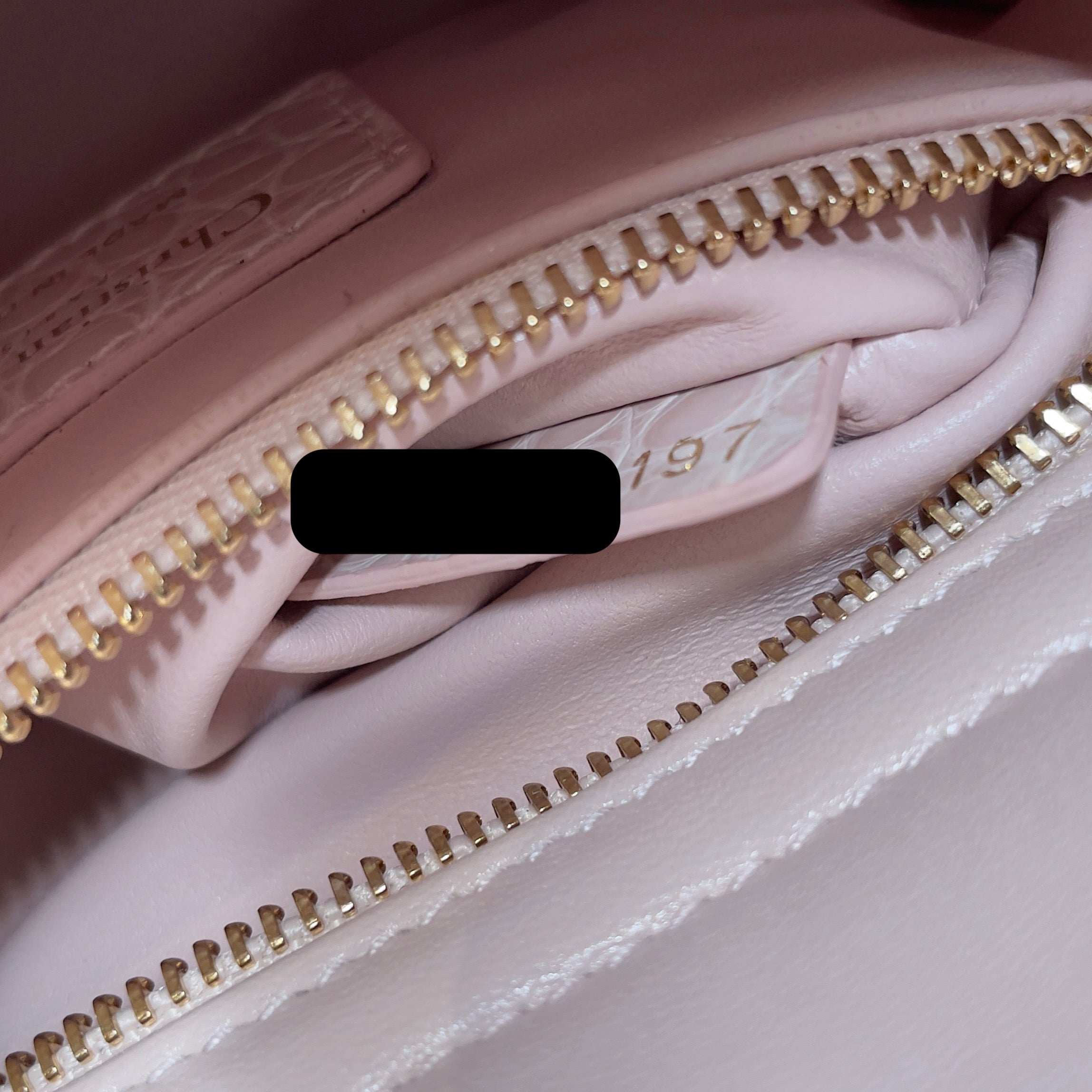 DIOR MINI LADY DIOR ALLIGATOR MISSISSIPPIENSIS LIGHT PINK LGHW