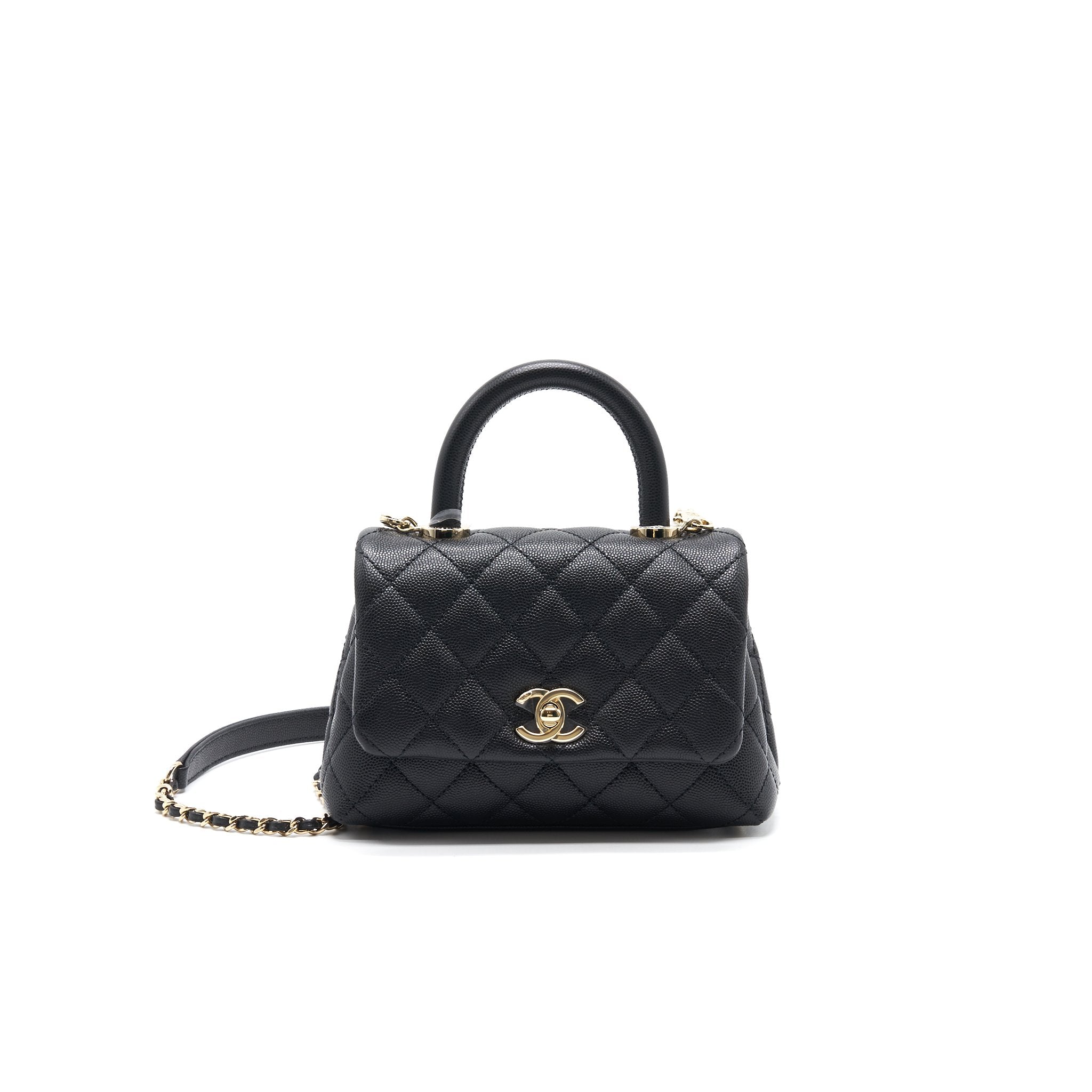 CHANEL COCO HANDLE EXTRA MINI BLACK LGHW SERIAL30