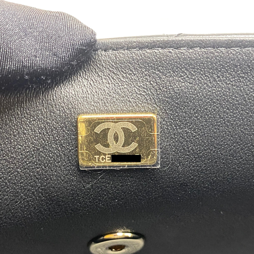CHANEL 21K TOP HANDLE MINI RECTANGULAR FLAP BAG BLACK GHW