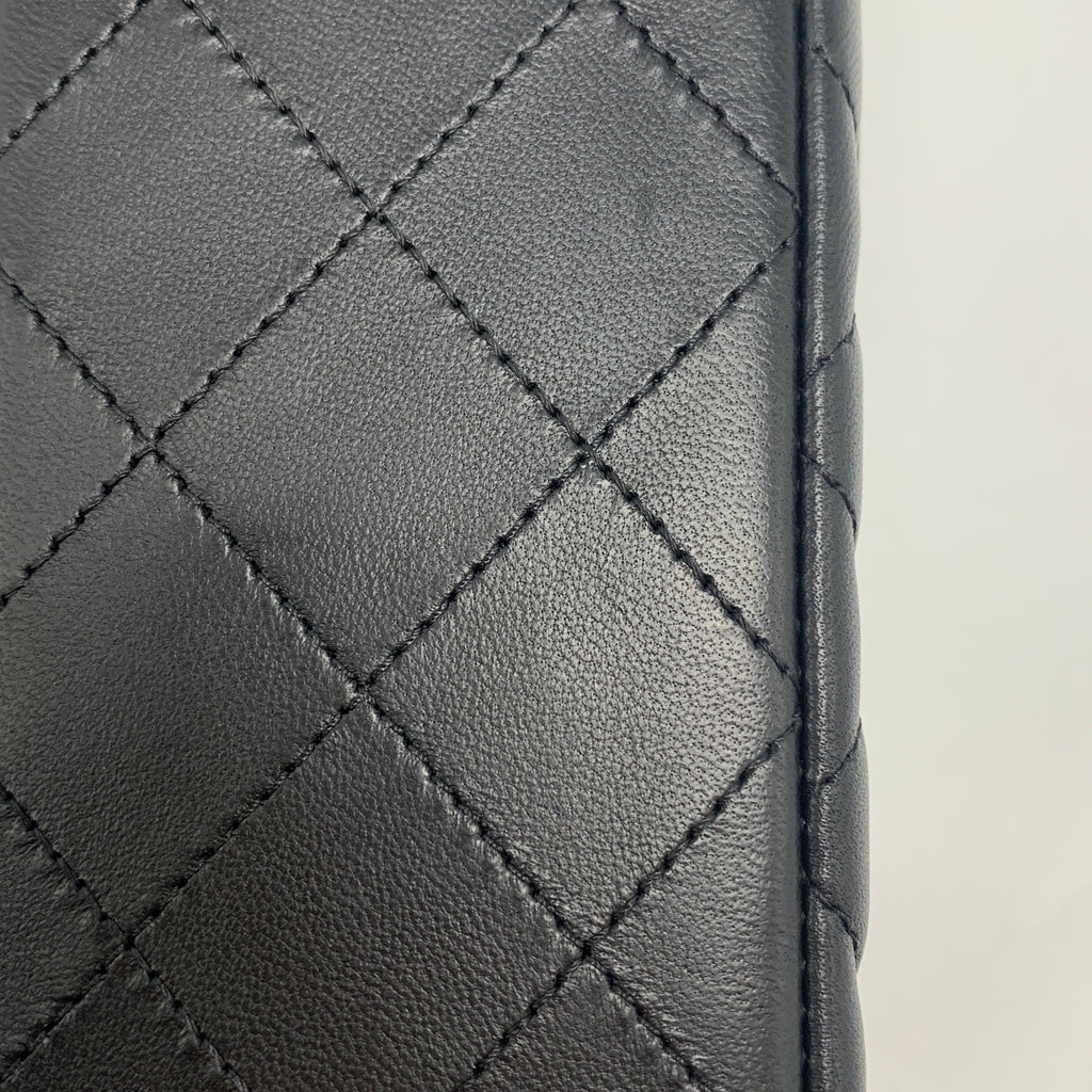 CHANEL CLASSIC MINI RECTANGULAR FLAP BAG LAMBSKIN BLACK LGHW (MICROCHIP)