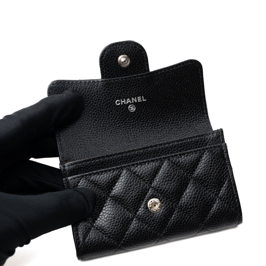 CHANEL CLASSIC FLAP CARD HOLDER CAVIAR BLACK SHW (HOLOGRAM)