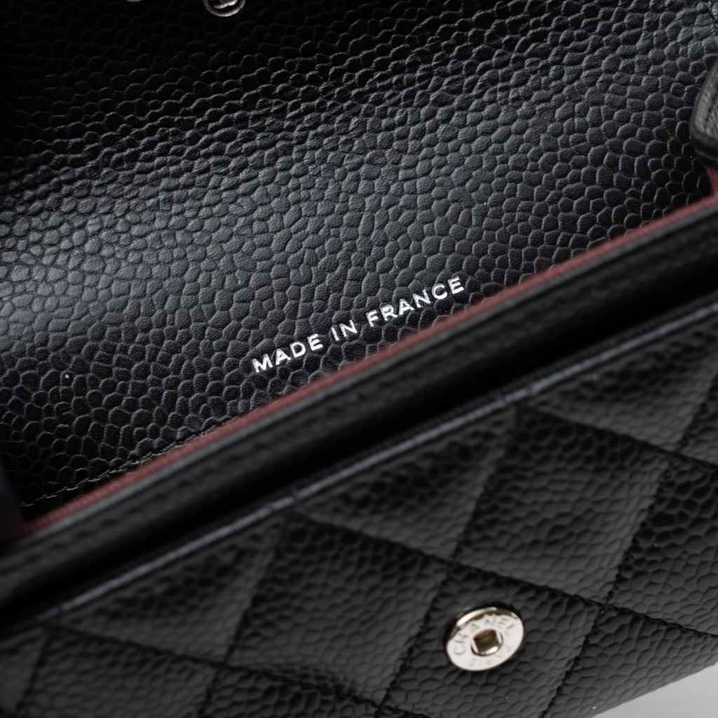 CHANEL CLASSIC FLAP CARD HOLDER CAVIAR BLACK SHW (HOLOGRAM)
